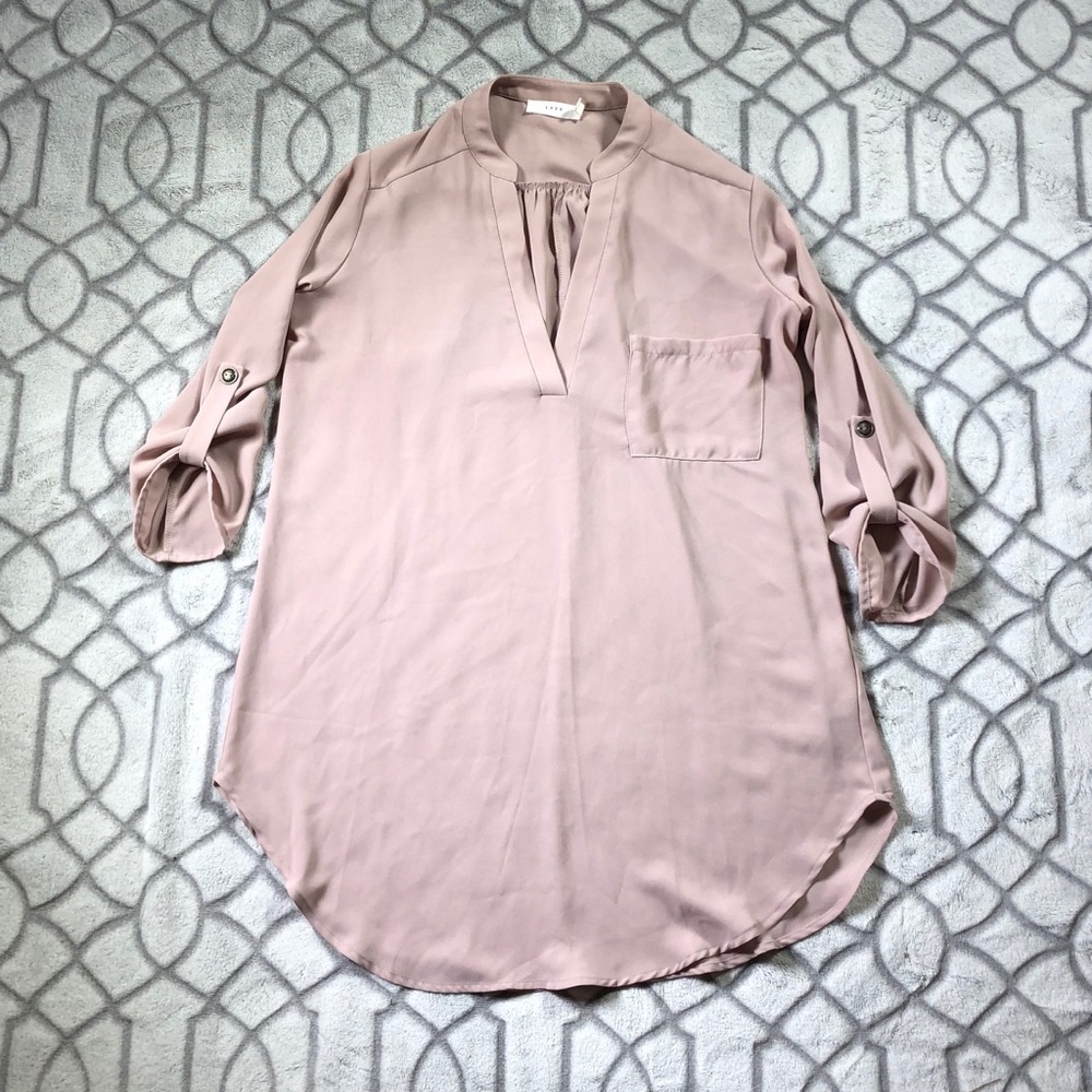 Lush XS Flowy Pink V-Neck Blouse